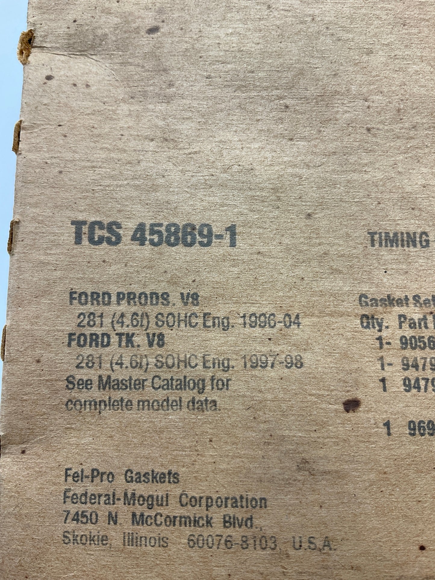 FEL-PRO TCS45869-1 Timing Cover Gasket Set For 05-14 Ford 4.6L V8 SOHC