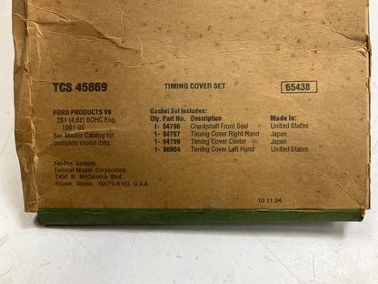 Fel-pro TCS45869 Timing Cover Gasket Set For 1991-1995 Ford Mercury 4.6L V8