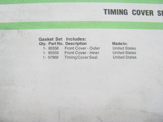 Fel-pro TCS45954 Timing Cover Gasket Set For 91-95 Buick Chevrolet Pontiac 2.3L
