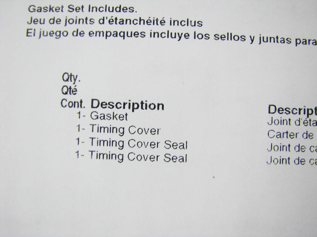 Fel-pro TCS46001 Timing Cover Gasket Set For 1994-1998 Ram 5.9L Cummins Diesel