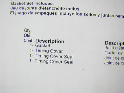 Fel-pro TCS46001 Timing Cover Gasket Set For 1994-1998 Ram 5.9L Cummins Diesel