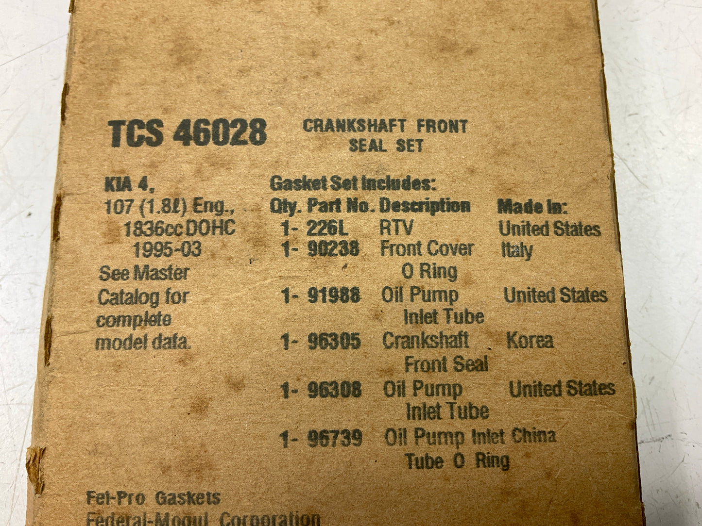 Fel-pro TCS46028 FRONT Engine Crankshaft Seal Kit For 95-06 Kia 1.5L 1.6L 1.8L