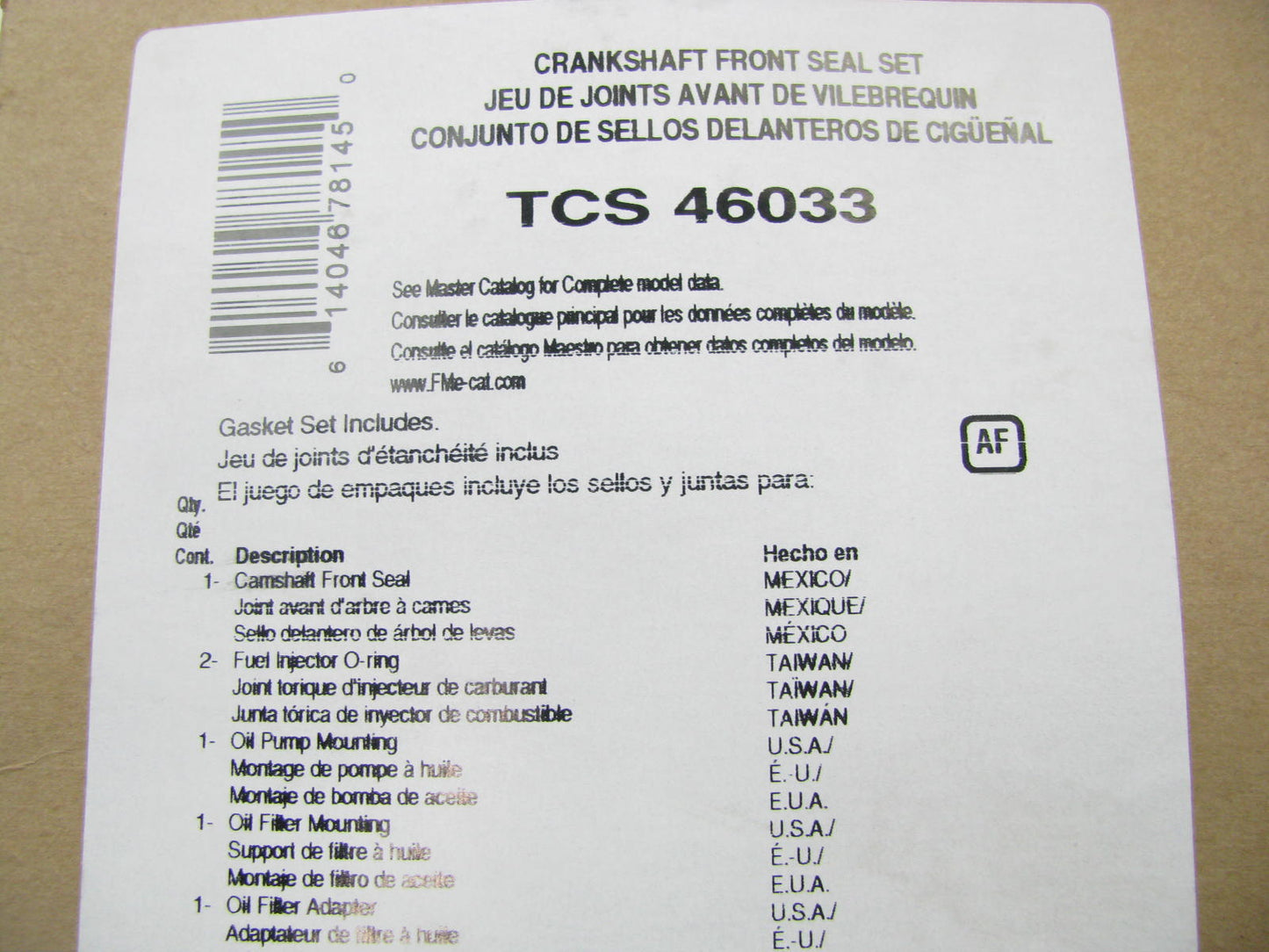 Fel-pro TCS46033 Timing Cover Gasket Set For 1999-2002 Nissan Mercury 3.3L