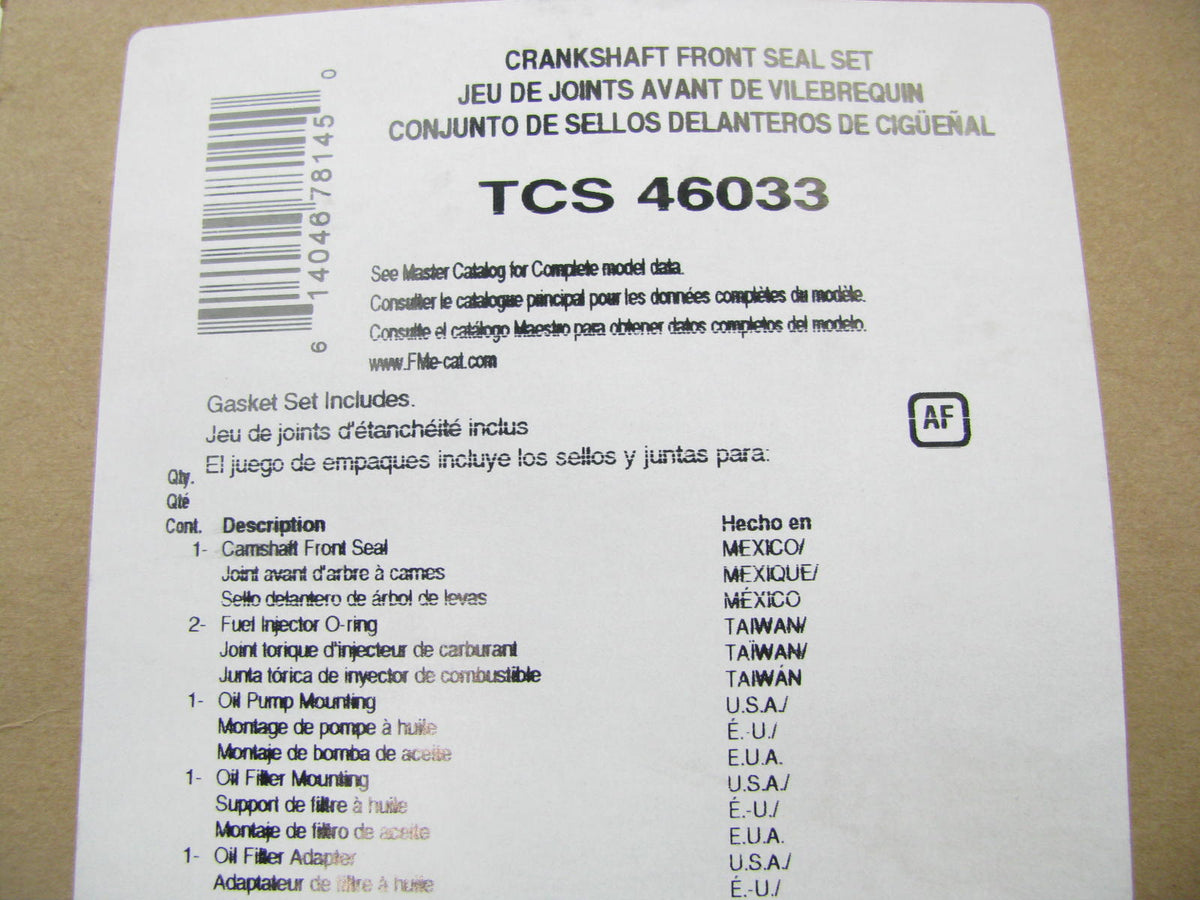 Fel-pro TCS46033 Timing Cover Gasket Set For 1999-2002 Mercury Villager 3.3L