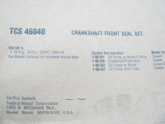 Fel-pro TCS46040 Front Engine Crankshaft Seal Kit