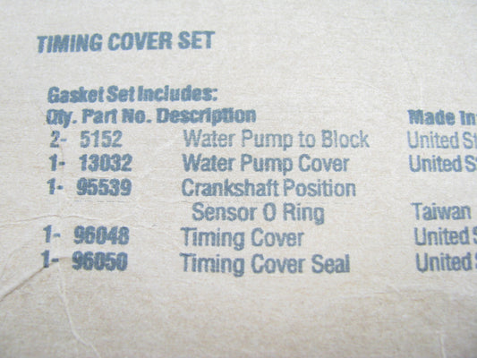 Fel-Pro TCS46093 Timing Cover Gasket Set 1996-02 GMC Chevrolet 5.0L, 5.7L 350 V8