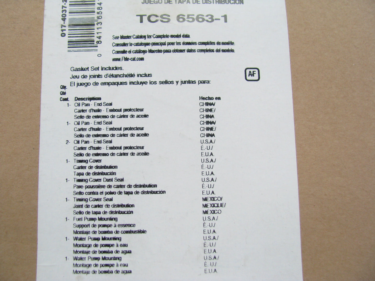 Fel-Pro TCS6563-1 Timing Cover Gasket Set For 1965-91 Chrysler  273 318 340 360
