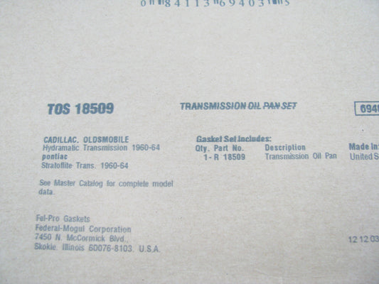 Fel-Pro TOS18509 Auto Trans Oil Pan Gasket - GMC Jetaway 315 3 Speed 14-BOLT