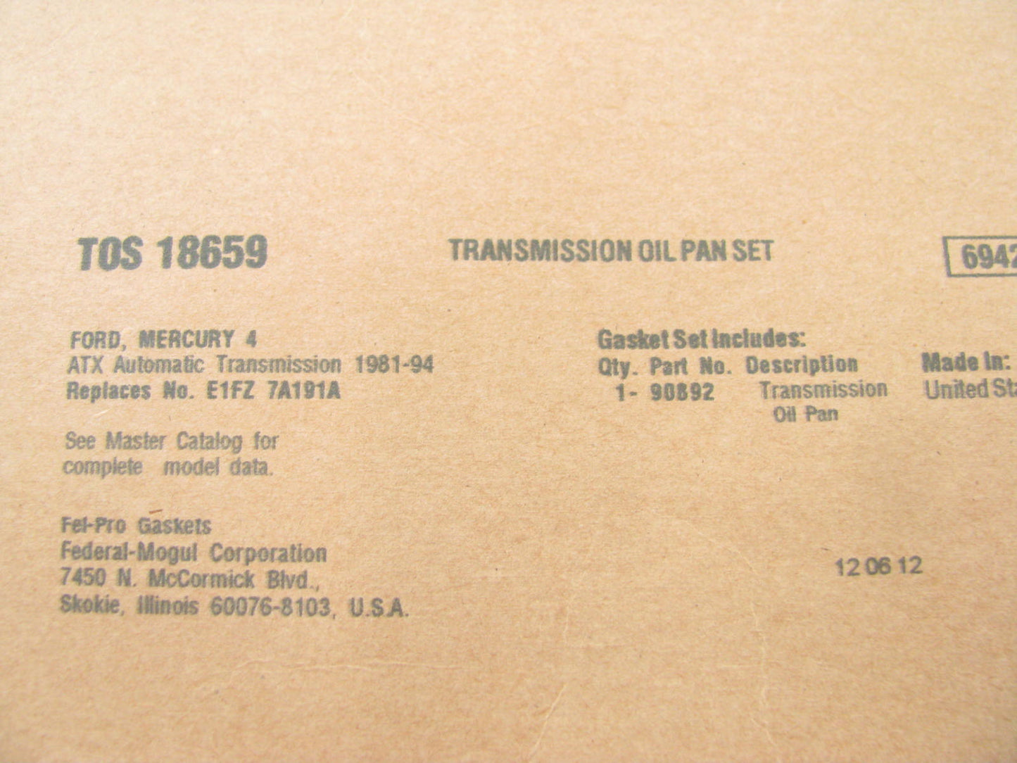 Fel-pro TOS18659 Automatic Transmission Oil Pan Gasket