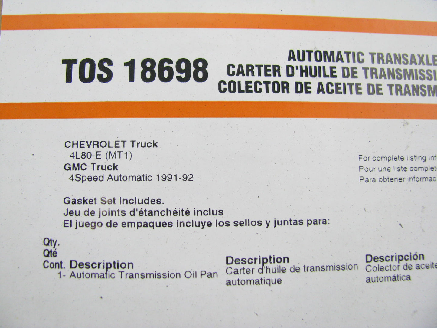 FEL-PRO TOS18698 Automatic Transmission Oil Pan Gasket