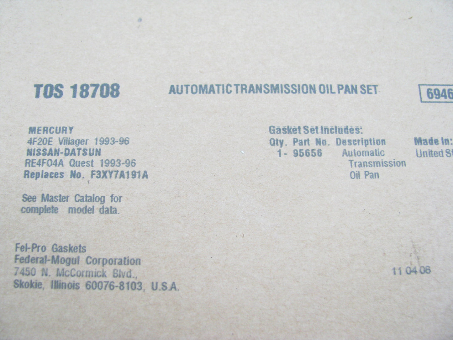 FEL-PRO TOS18708 Auto Trans Oil Pan Gasket