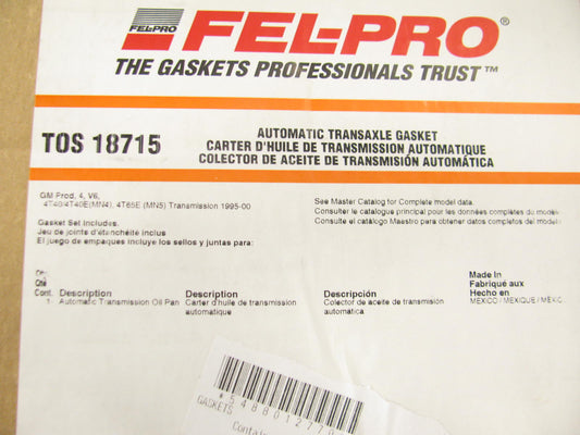 Fel-Pro TOS18715 Auto Trans Oil Pan Gasket - GMC 4T40-E, 4T45-E 4-Speed 12-BOLT