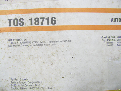 Fel-Pro TOS18716 Auto Trans Valve Body Gasket GMC 4T40-E, 4T45-E 4-Speed Tranny