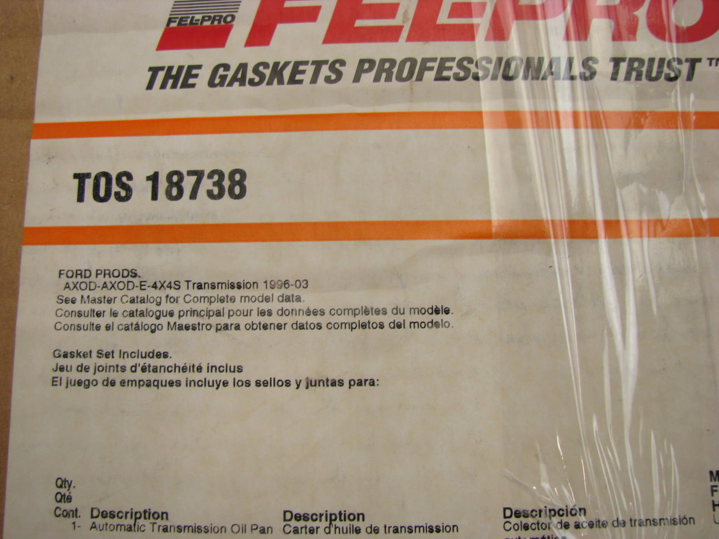 Fel-pro TOS18738 Automatic Transmission Oil Pan Gasket