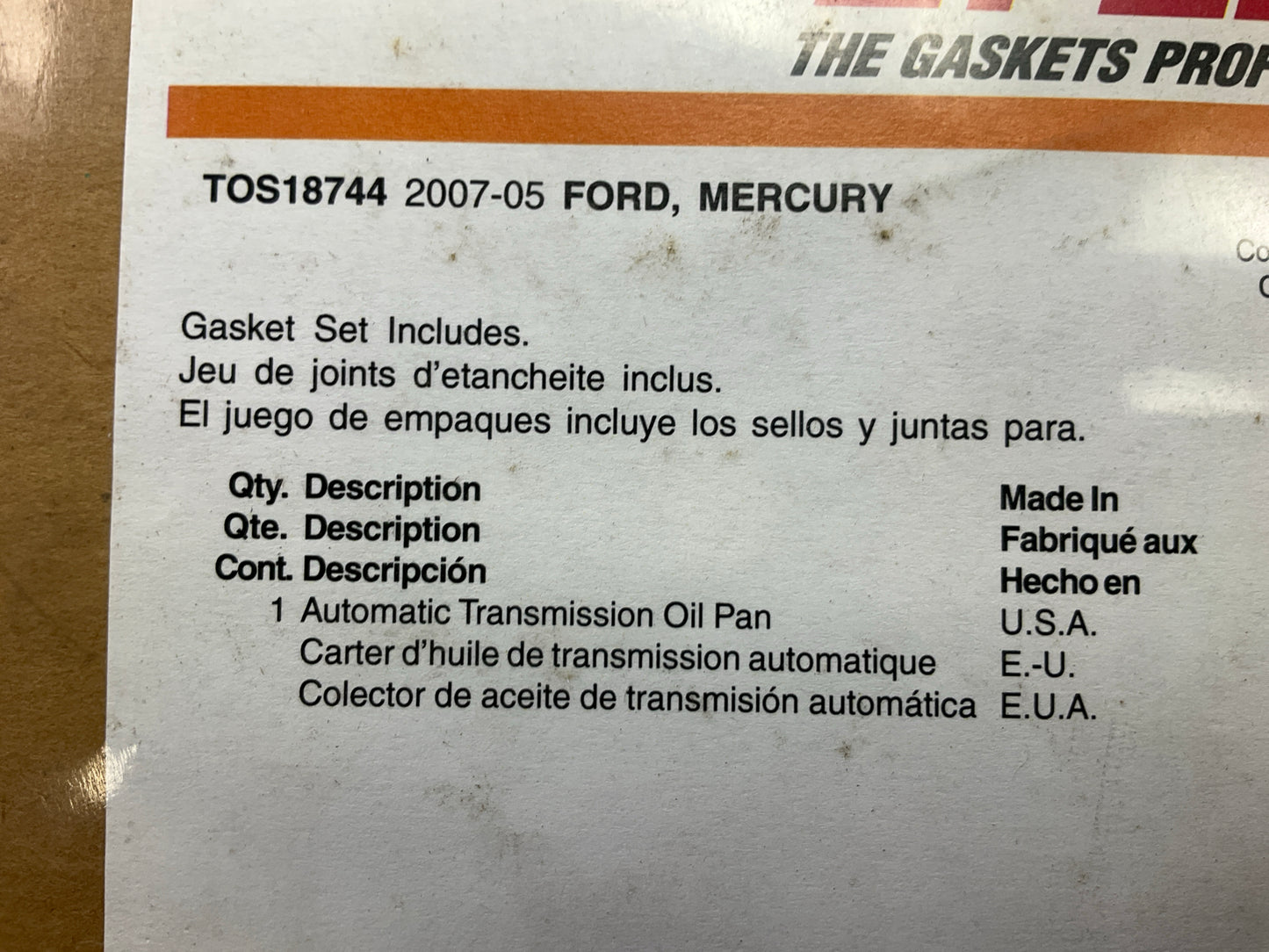 FEL-PRO TOS18744 Auto Trans Oil Pan Gasket - AISIN TF-81SC 6 SPD TRANS - 22 Bolt