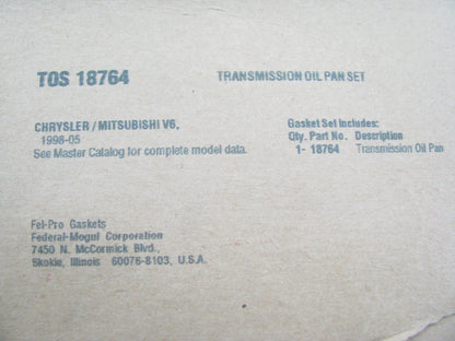 Fel-pro TOS18764 Automatic Trans Oil Pan Gasket 2002-2013 5 Speed W5A380 W5A580