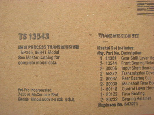Fel-pro TS13543 Transmission Gasket Set For New Process NP345 4-Speed Trans