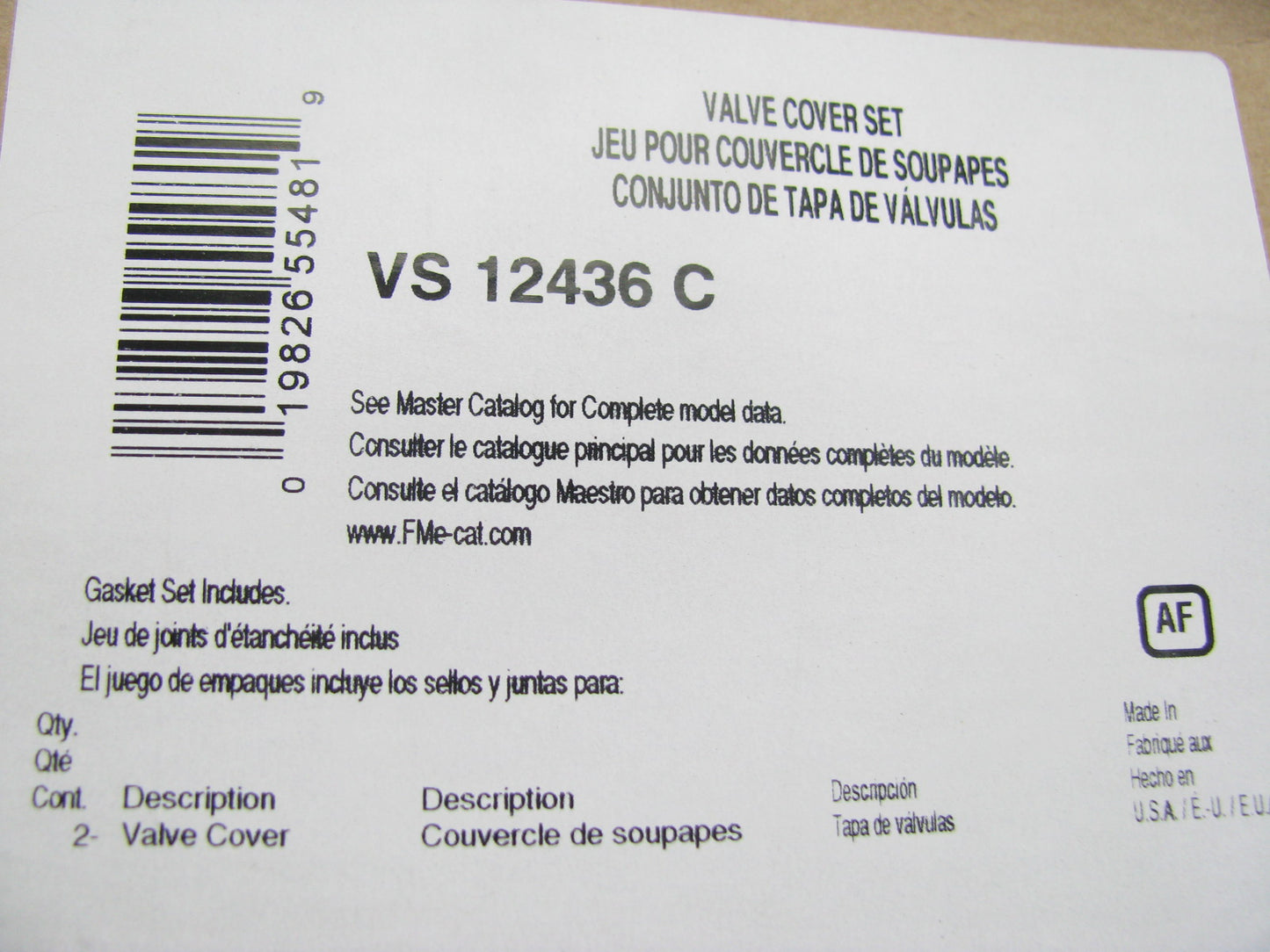 Fel-pro VS12436C Valve Cover Gasket Set - Ford Truck 401 475 477 534-V8