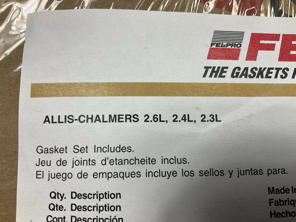 Fel-pro VS12591C Valve Cover Gasket For Allis Chalmers Tractor L4 2.3L 2.4L 2.6L