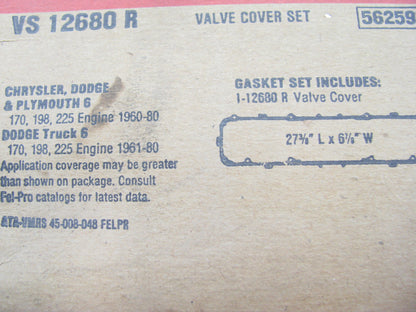 Fel-Pro VS12680R Valve Cover Gasket For 1960-80 Chrysler 170 198 225 Slant-6