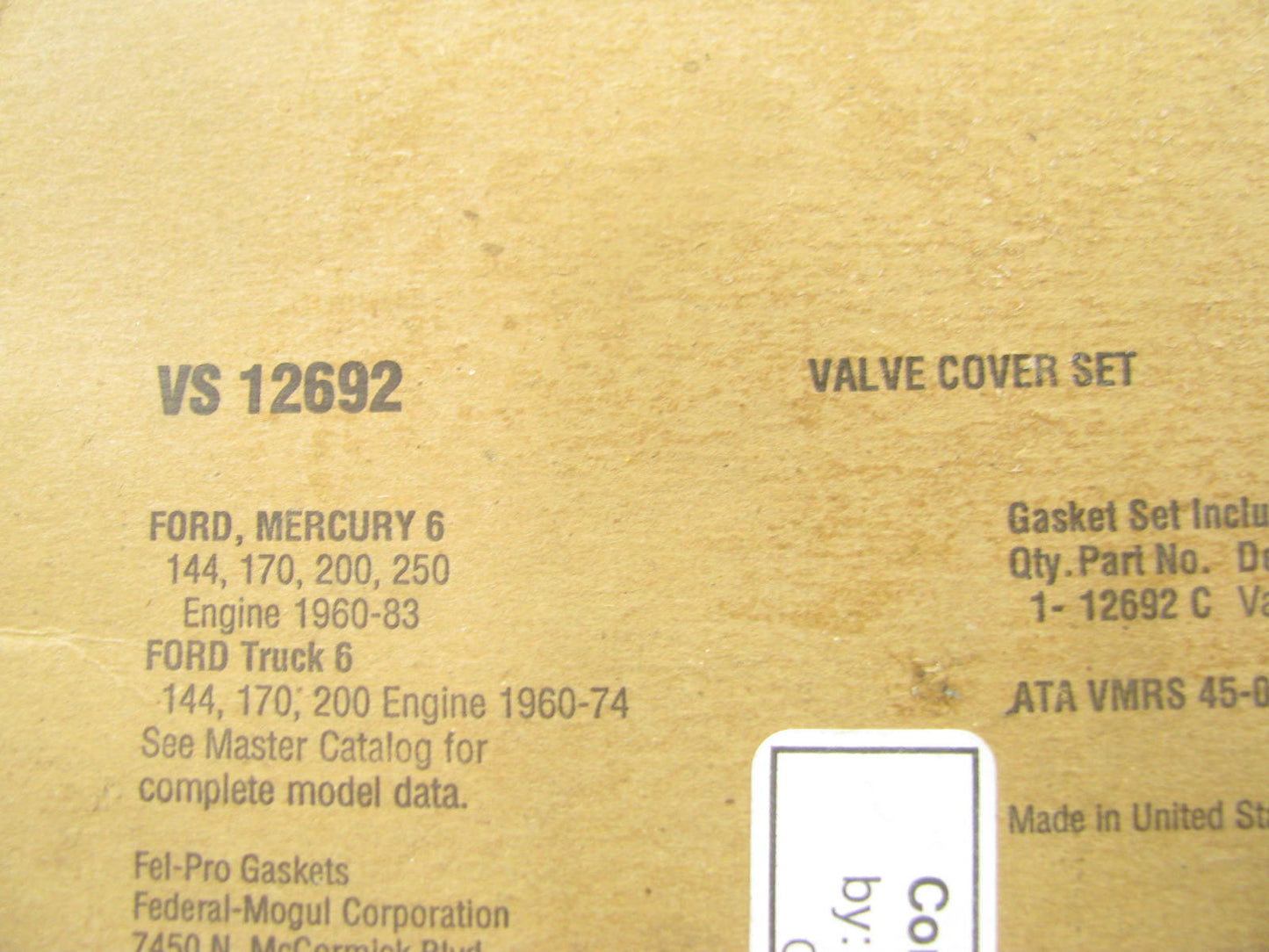 Fel-Pro VS12692 Valve Cover Gasket