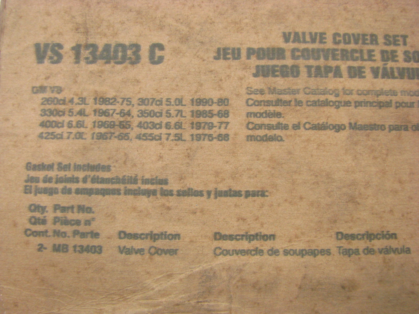 Fel-Pro VS13403C Valve Cover Gasket Set 1964-90 Oldsmobile 330 350 400 425 455