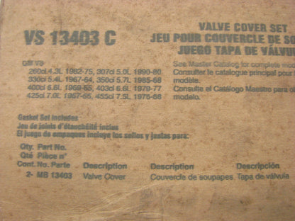 Fel-Pro VS13403C Valve Cover Gasket Set 1964-90 Oldsmobile 330 350 400 425 455