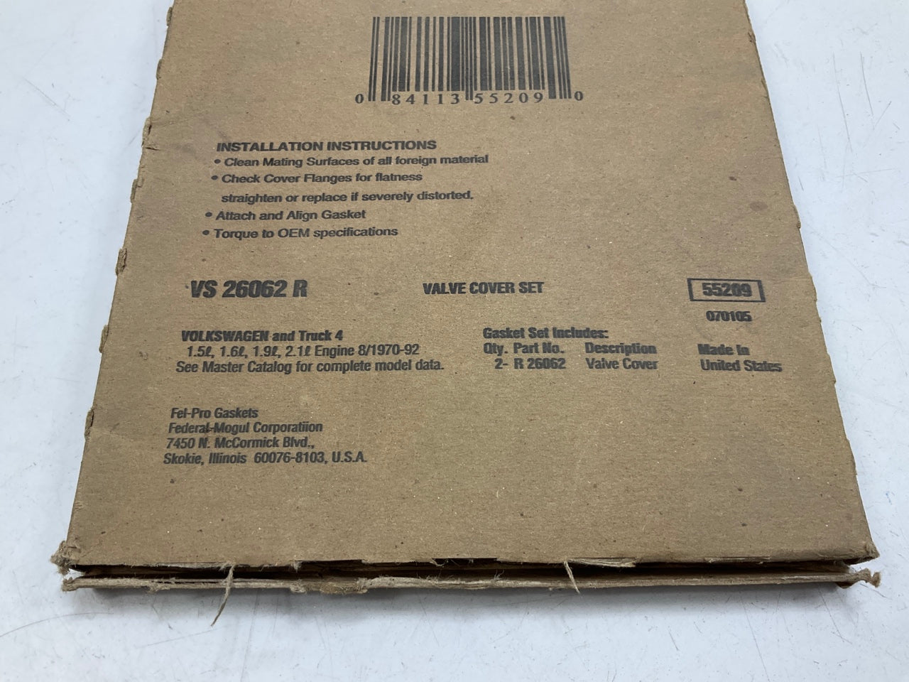 Fel-Pro VS26062R Valve Cover Gasket Set - 1970-1980 VW 1.6L, 1983-91 Vanagon