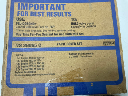 Fel-pro VS26065C Valve Cover Gaske Set For T1968-1982 Fiat 1.4L 1.6L 1.8L 2.0L