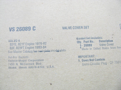 FEL-PRO VS26089C Engine Valve Cover Gasket - 1976-1985 Volvo 2.1L 2.3L