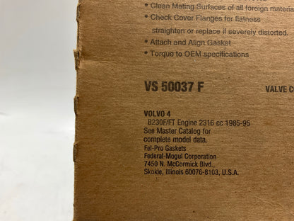 Fel-Pro VS50037F Valve Cover Gasket 1985-1995 Volvo 240 244 245 740 760 780 2.3L