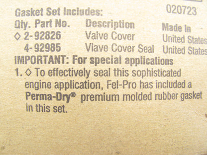 Fel-Pro VS50073R Engine Valve Cover Gasket Set 85-89 Cadillac 250 4.1L, 273 4.5L