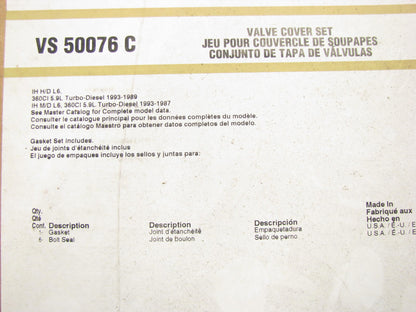 Fel-pro VS50076C Valve Cover Gasket Set For 1987-1993 IHC 5.9L-L6 Turbo Diesel