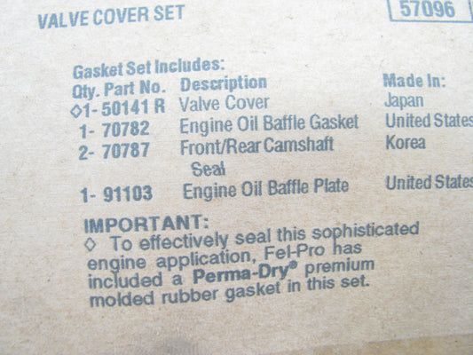 FEL-PRO VS50098R Engine Valve Cover Gasket Set - 1970-1984 Ford 1.6L 1.8L 2.0L