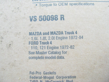 FEL-PRO VS50098R Engine Valve Cover Gasket Set - 1970-1984 Ford 1.6L 1.8L 2.0L