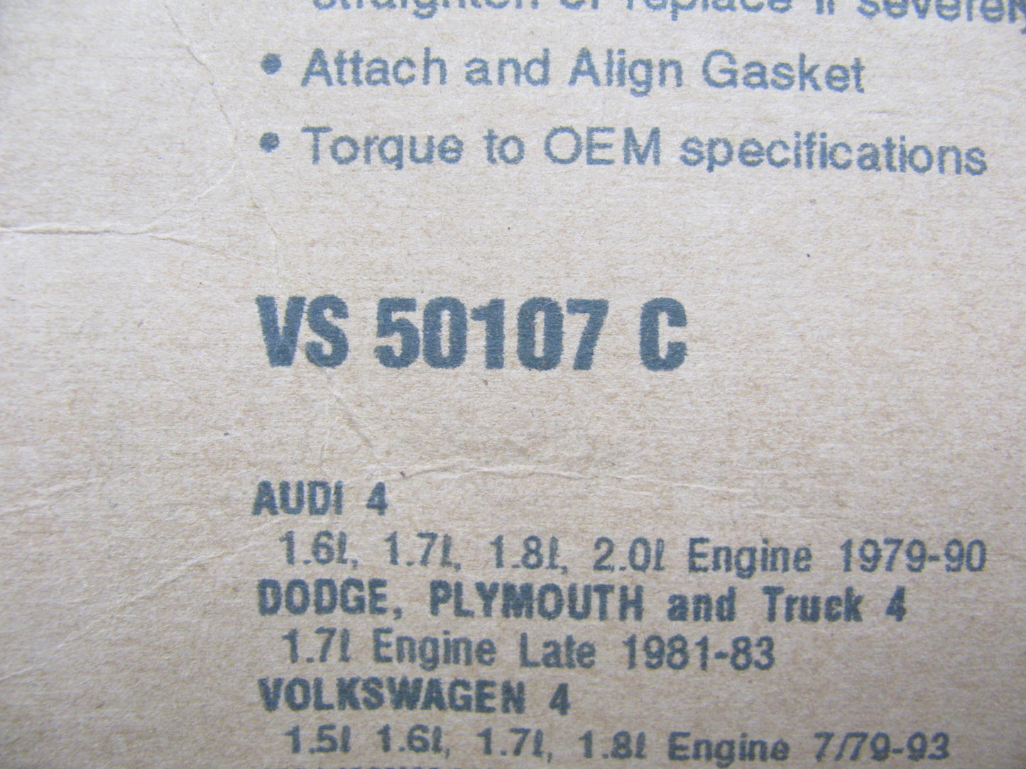 Fel-pro VS50107C Valve Cover Gasket Set 1979-1983 VW Audi 1.6L 1.7L 1.8L 2.0L