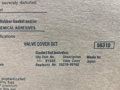 Fel-pro VS50215R Valve Cover Gasket For Datsun LD28 2.8L DIESEL