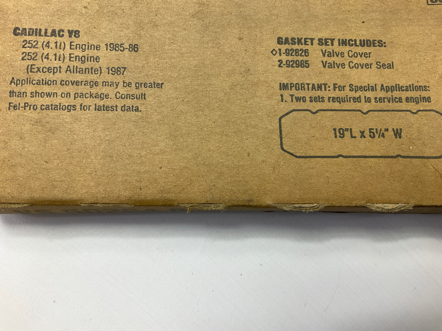 Fel-pro VS50264R Valve Cover Gasket Set For 1985-1989 Cadillac 4.1L 4.5L-V8