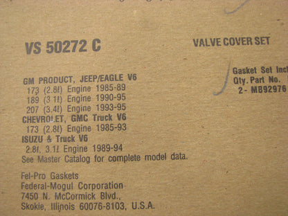 Fel-Pro VS50272C Valve Cover Gasket Set - 1985-1994 GM Olds Buick 2.8L 3.1L V6