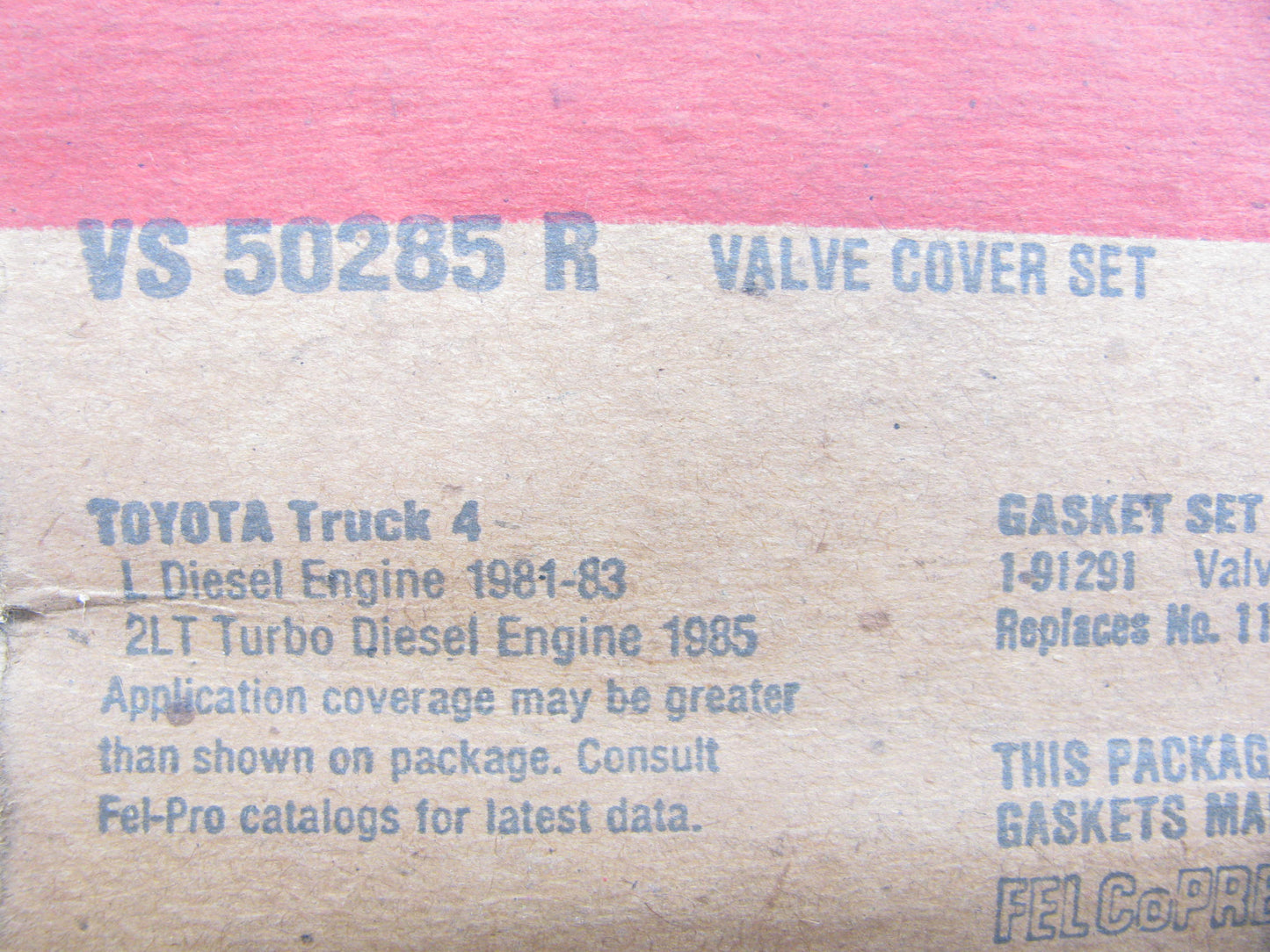 Fel-pro VS50285R Valve Cover Gasket For 1984-1985 Toyota Pickup 2.4L Diesel