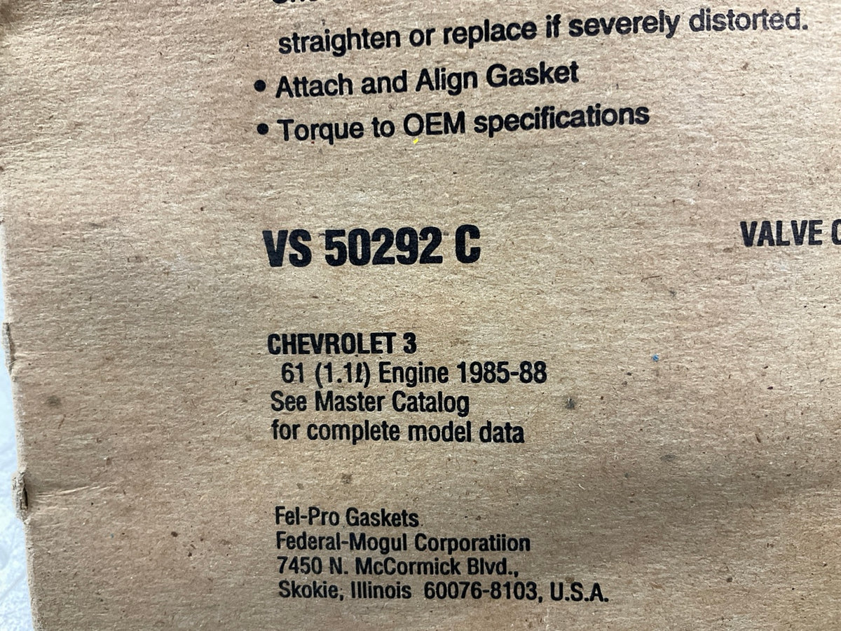 FEL-PRO VS50292C Valve Cover Gasket 1985-1988 Sprint, Firefly, Forsa 1.0L