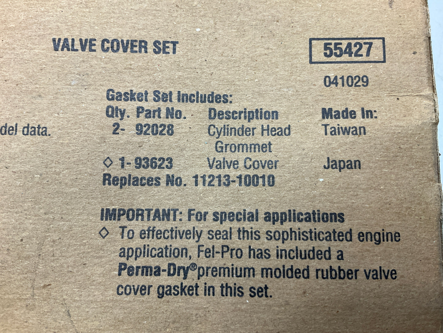 Fel-Pro VS50305R Valve Cover Gasket Set For 1987-1994 Toyota Tercel 1.5L-L4