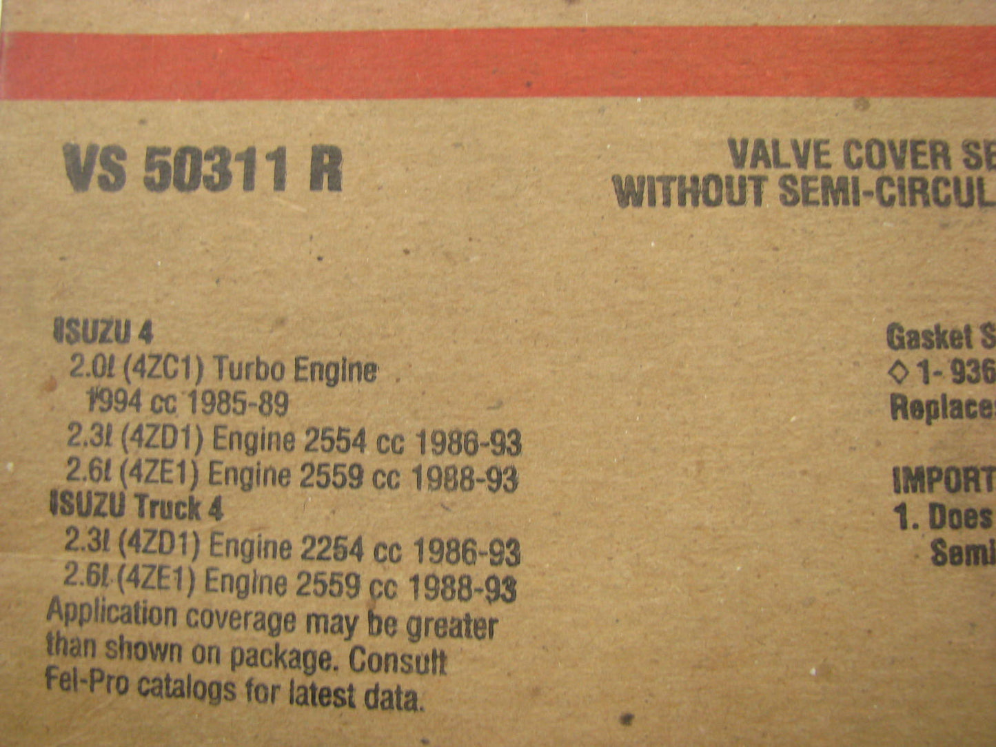 Fel-pro VS50311R Valve Cover Gasket