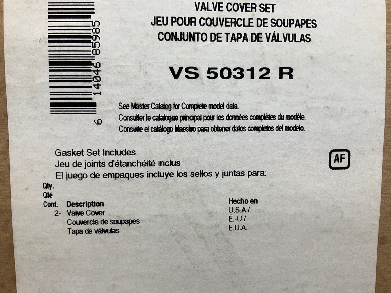 Fel-Pro VS50312R Valve Cover Gasket Set - 88-89 Mercury 177, 86-92 Ford 177 2.9L
