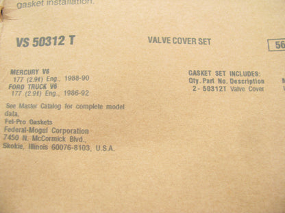 Fel-Pro VS50312T Valve Cover Gasket Set 1986-92 Ford Bronco II Ranger 2.9L V6