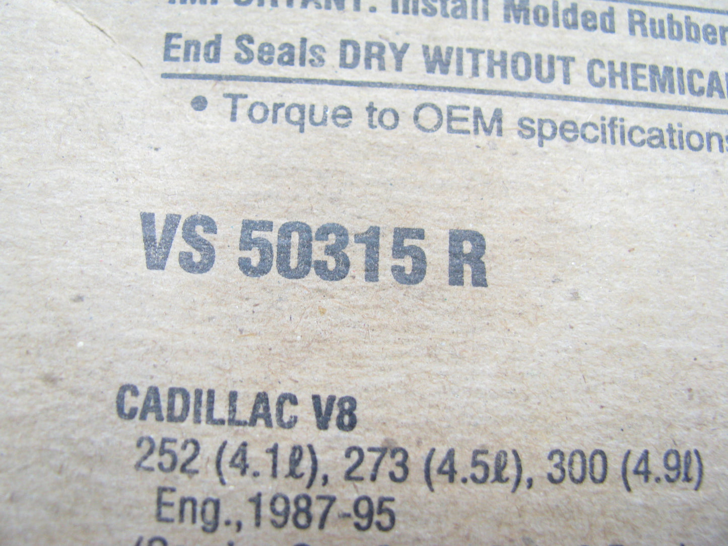 Fel-Pro VS50315R Valve Cover Gasket Set 1987-95 Cadillac 4.1L 4.5L 4.9L V8