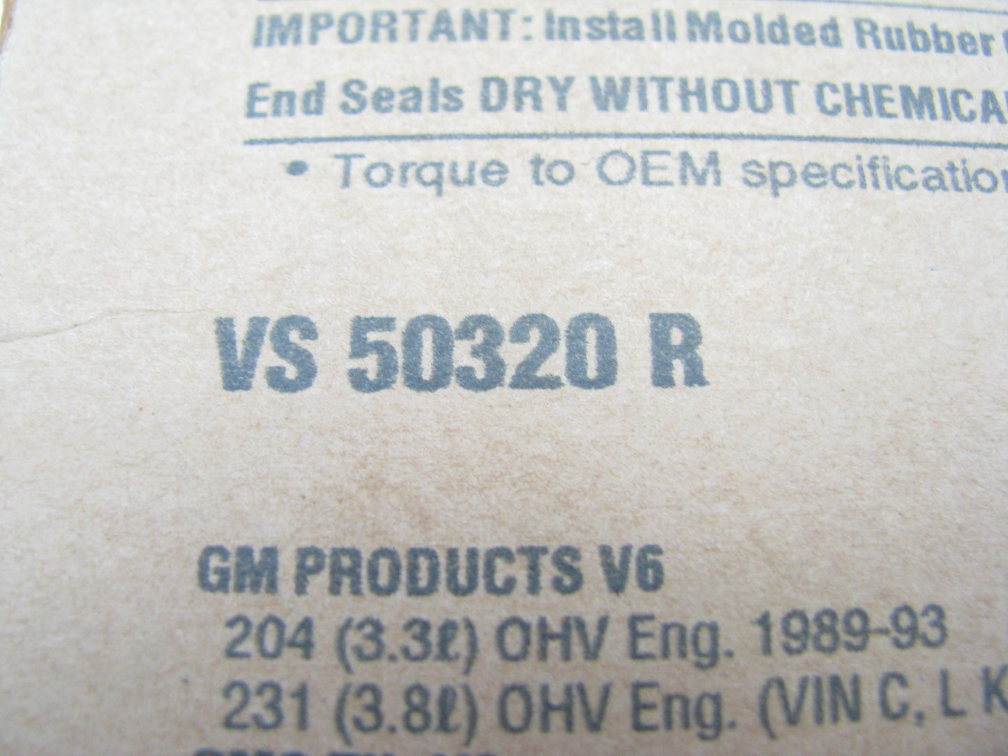 Fel-Pro VS50320R Valve Cover Gasket 1988-09 Buick Chevrolet Pontiac 3.3L 3.8L V6