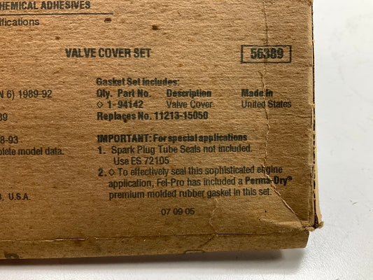 Fel-Pro VS50324R Valve Cover Gasket 88-92 Toyota Corolla, 89-92 Prizm 1.6L 4AF