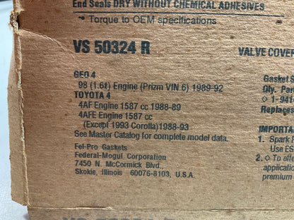Fel-Pro VS50324R Valve Cover Gasket 88-92 Toyota Corolla, 89-92 Prizm 1.6L 4AF