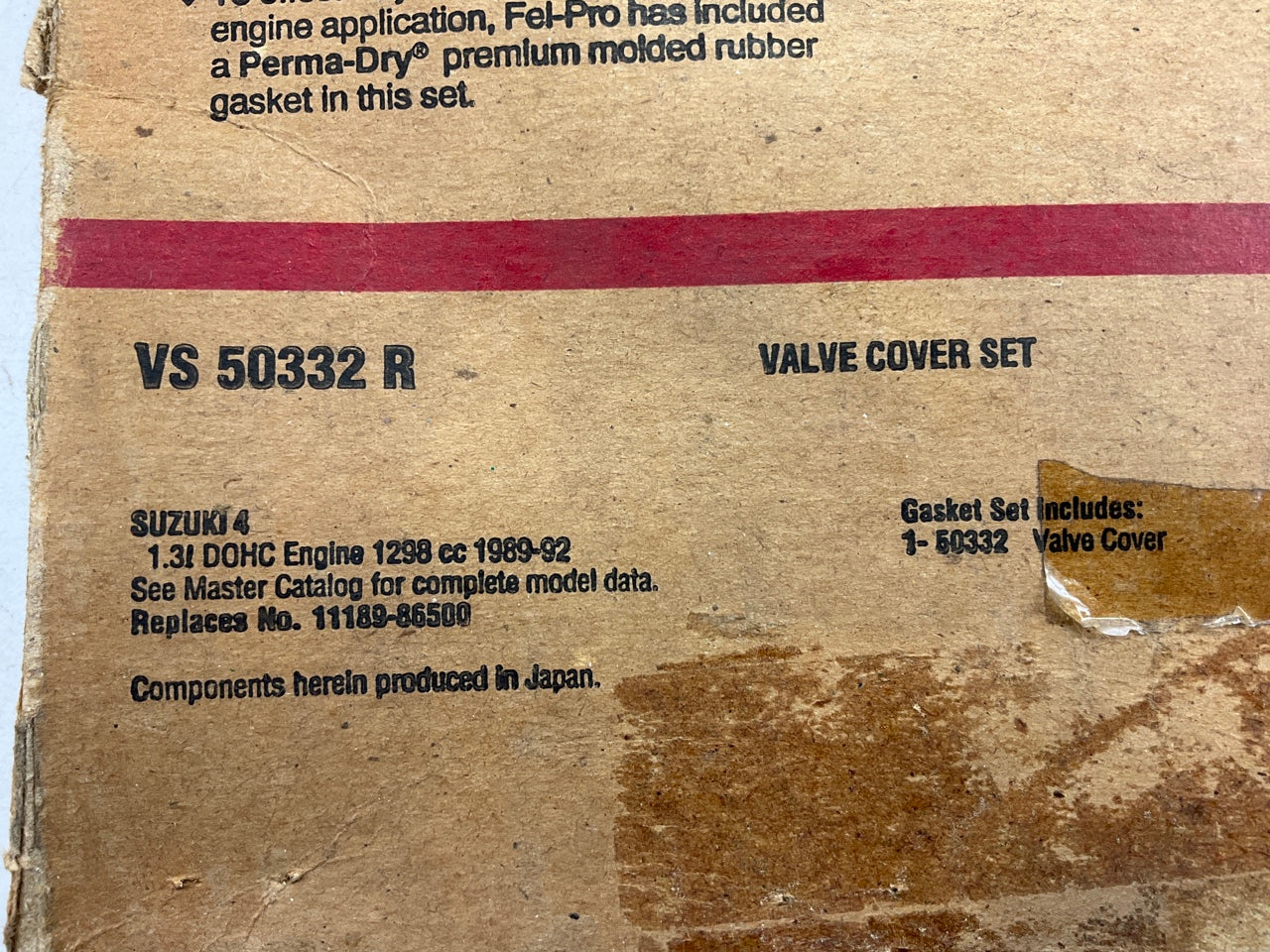 Fel-Pro VS50332R Valve Cover Gasket For 1989-1994 Suzuki Swift 1.3L-L4